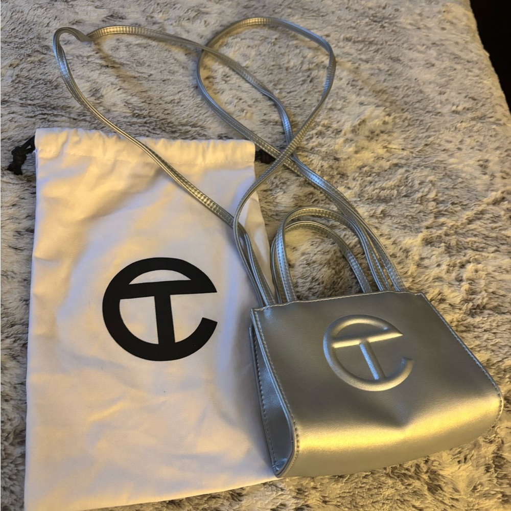 Telfar Silver Mini Shopping Bag